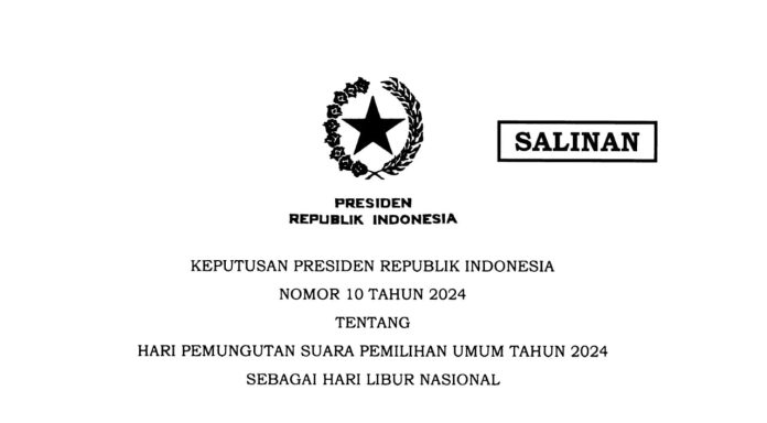 Jokowi Tetapkan Hari Pemilu 14 Februari 2024 Sebagai Hari Libur Nasional