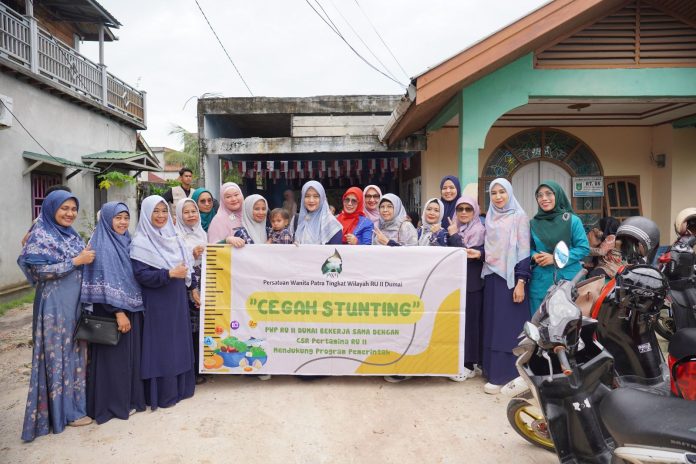 Dukung Pencegahan Stunting, Persatuan Wanita Patra Kilang Pertamina Dumai Bagikan PMT di 2 Posyandu